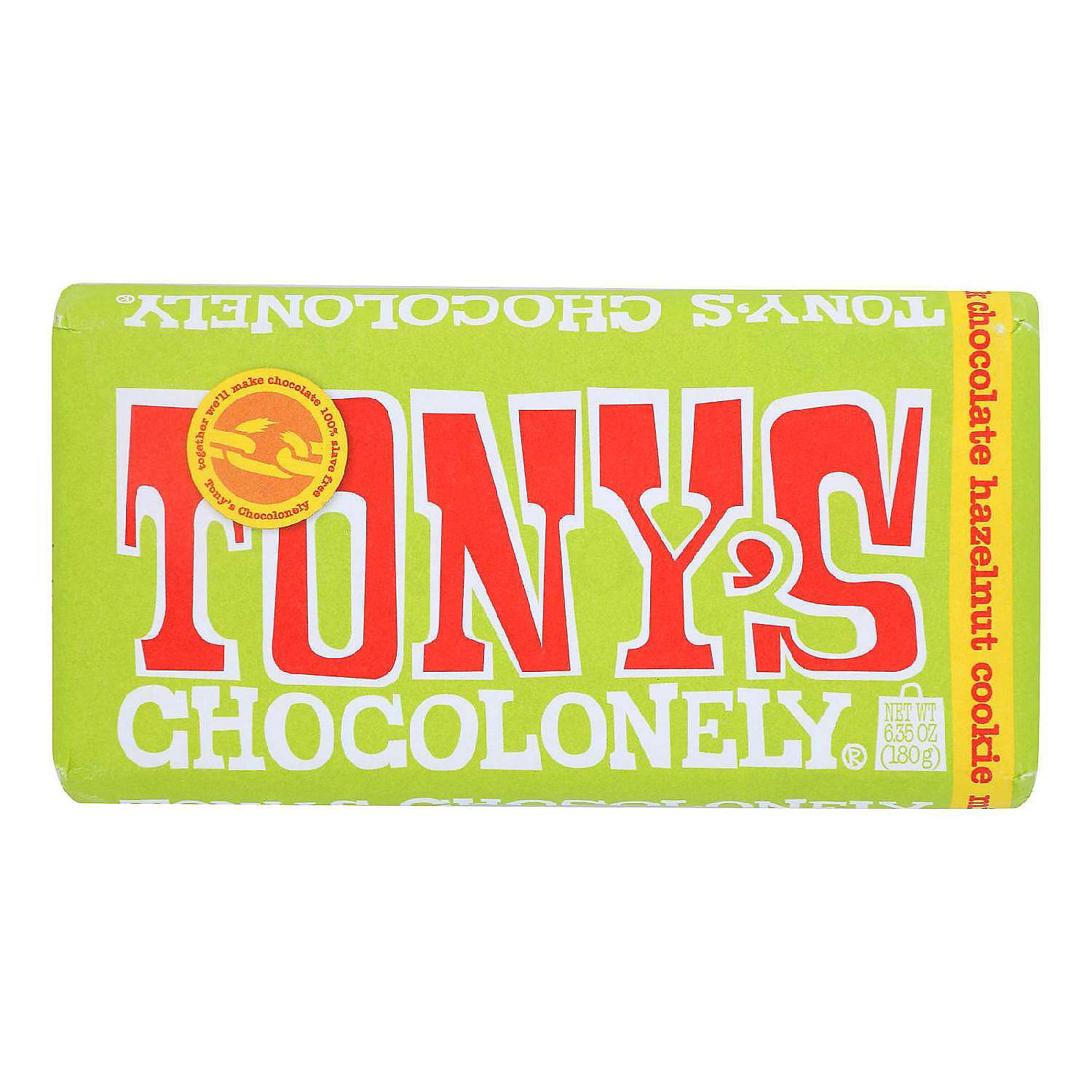Tony's Chocolonely Bar Milk Chocolate Hazelnut Cookie Case of 156.
