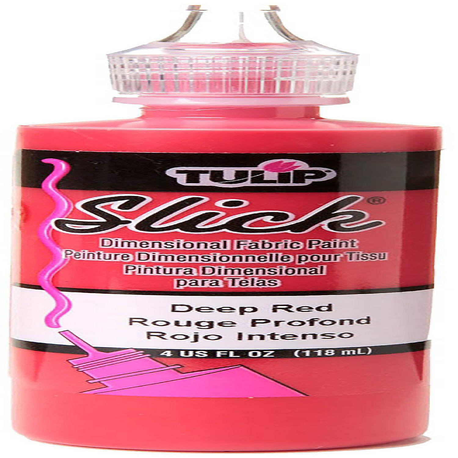 Tulip Dimensional Fabric Paint 4ozSlick Deep Red Oriental Trading