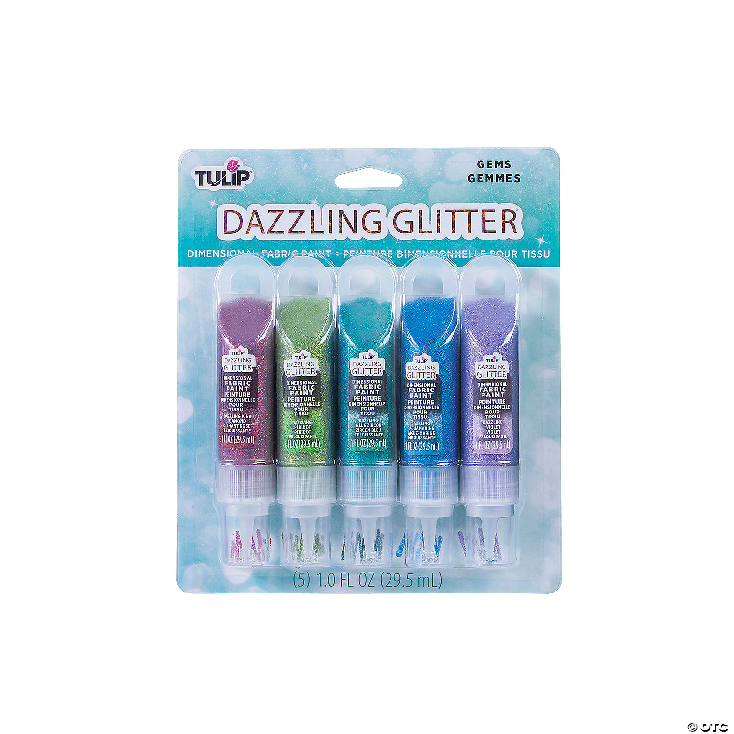 Tulip® Dazzling Glitter Gems Fabric Paint – Set of 5