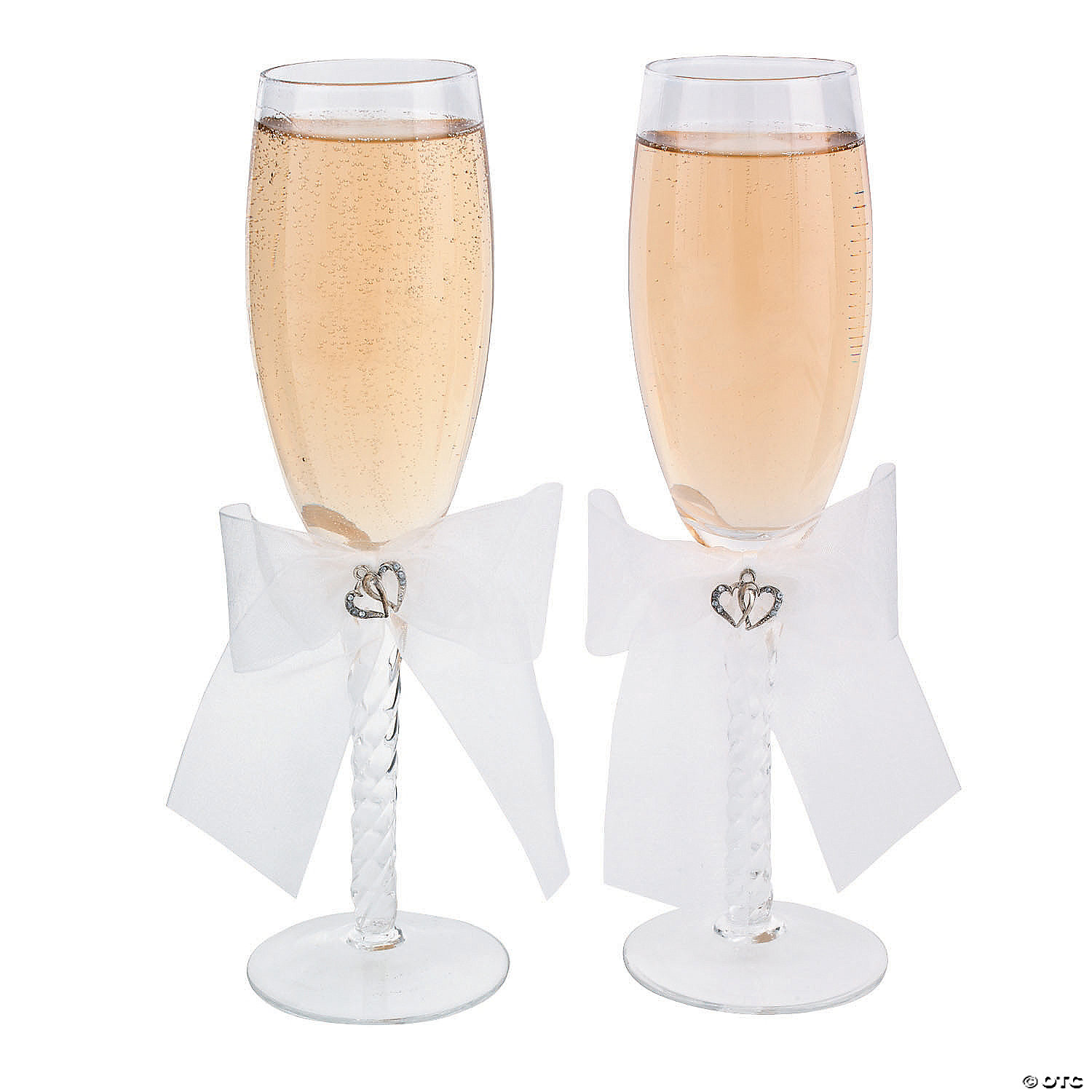 or Parties Anniversaries Double Heart Champagne Toasting Glass Flutes and Cake Server Set for Weddings 