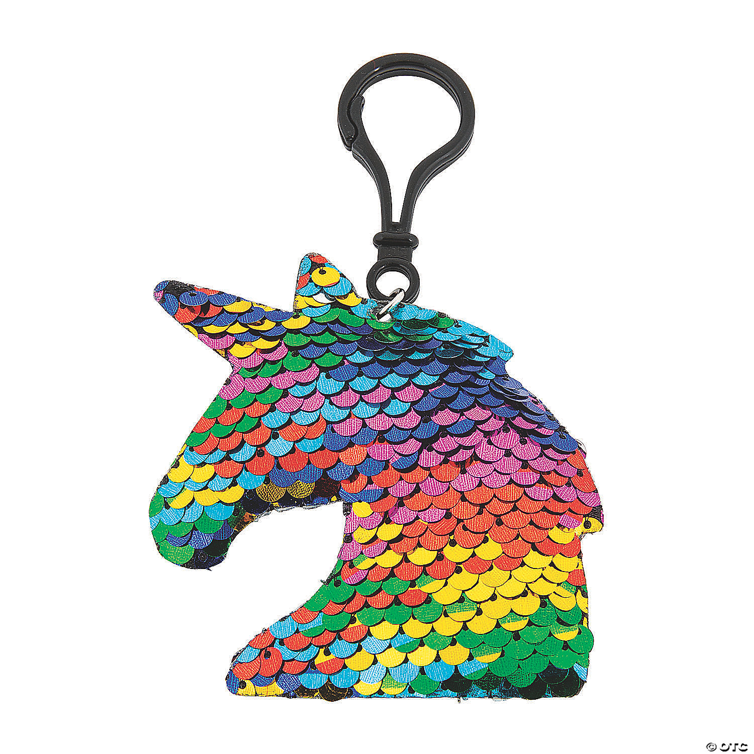 Unicorn Flipping Sequin Backpack Clip Keychains