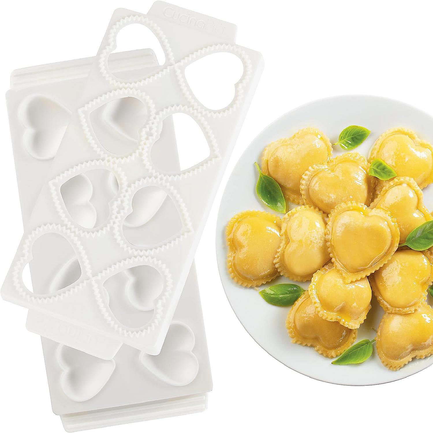 Unique Mini 2" Heart Ravioli Molds (2 pc) Filled Pasta Maker makes 8