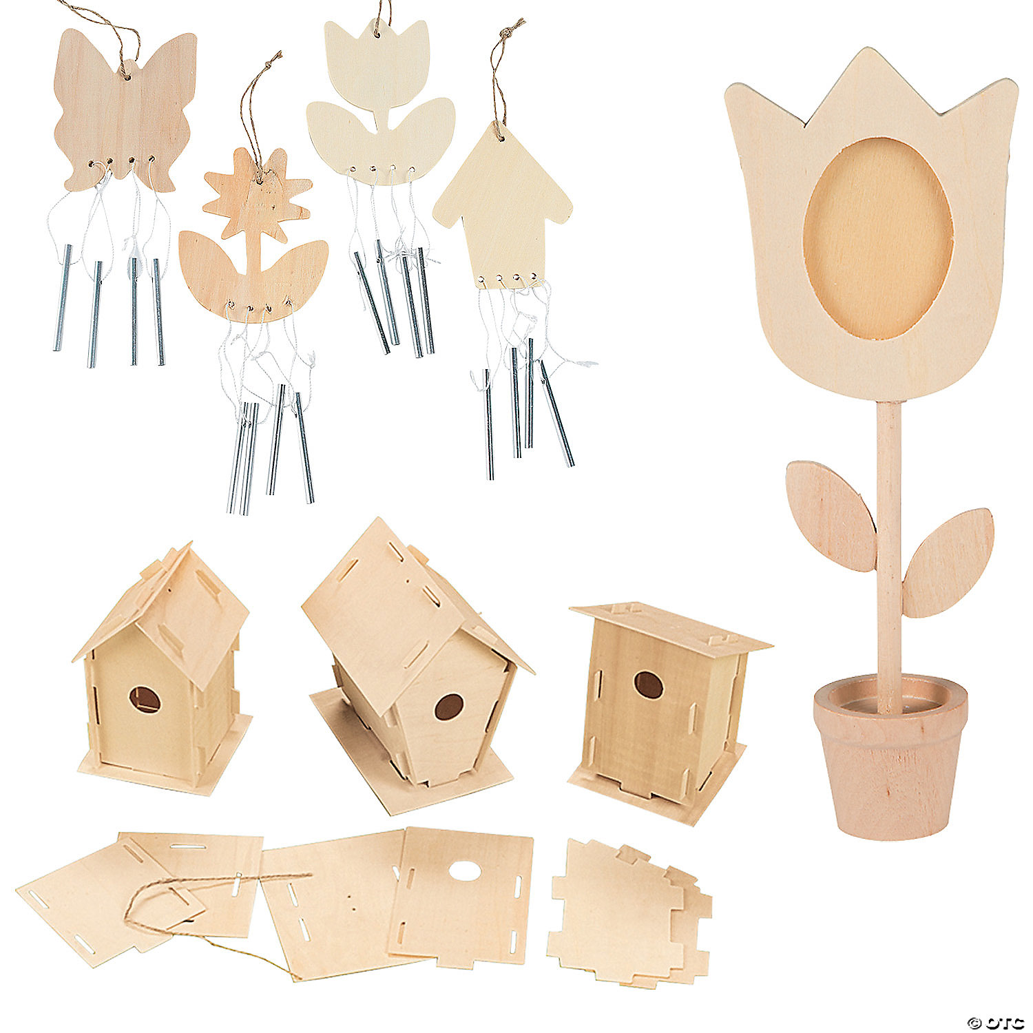 Value DIY Unfinished Wood Spring Craft Assortment - 36 Pc. | Oriental ...