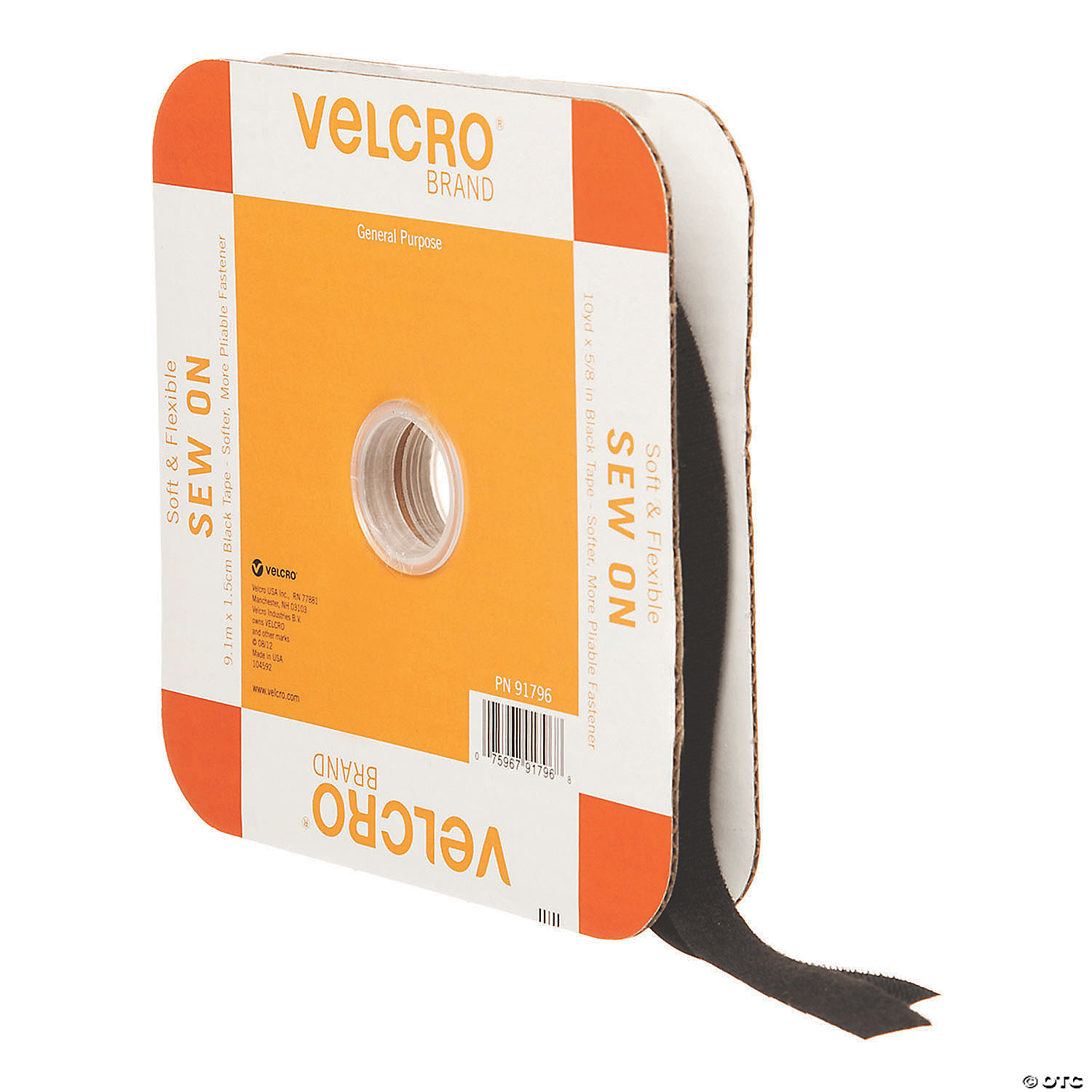 Black 30 x 5/8 Soft & Flexible Tape VELCRO Brand Sew On Soft & Flexible