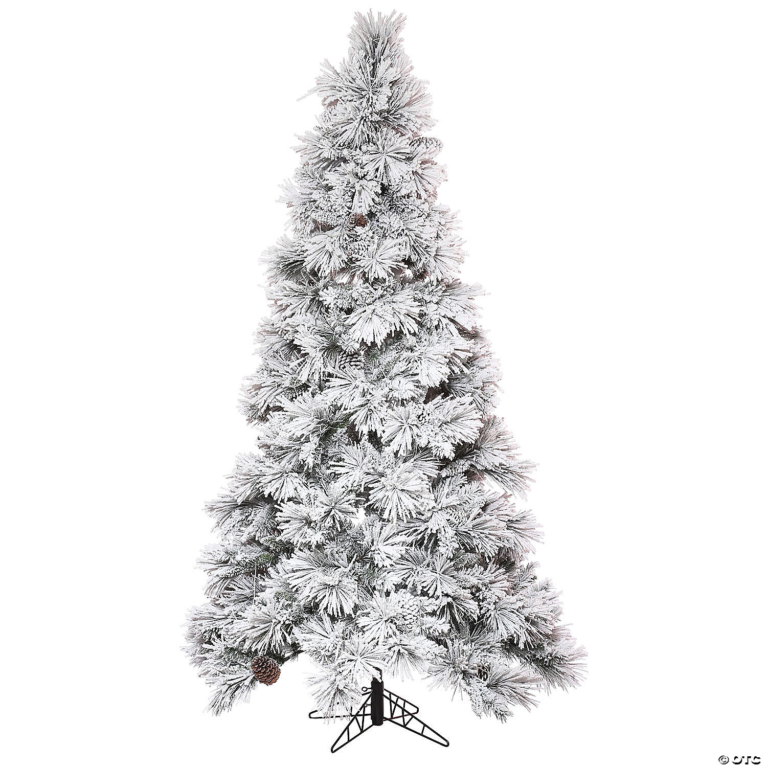 Vickerman 12' Flocked Atka Slim Artificial Christmas Tree, Unlit