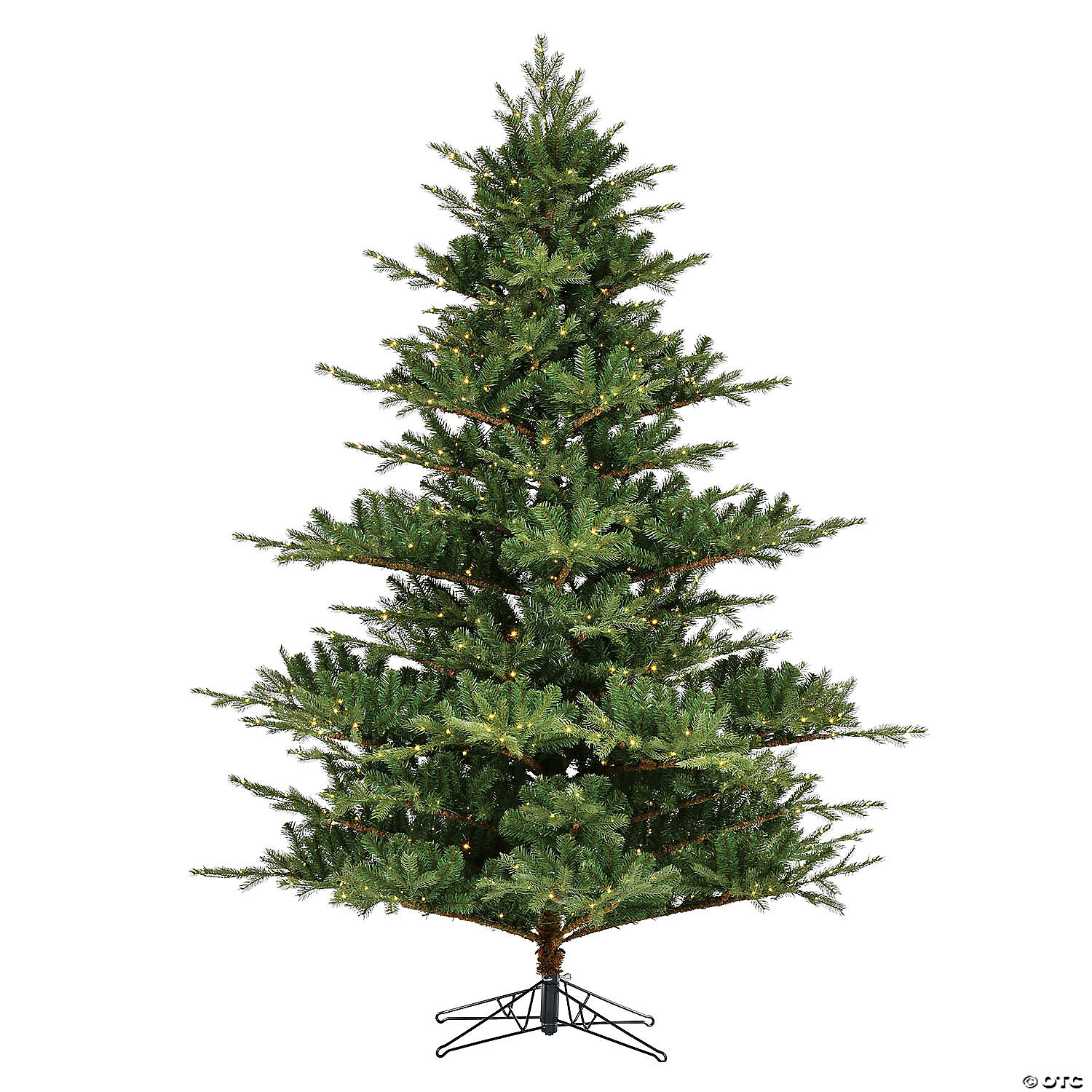7.5' x 67" Sherwood Fir Christmas Tree, White 3mm LED | Oriental Trading
