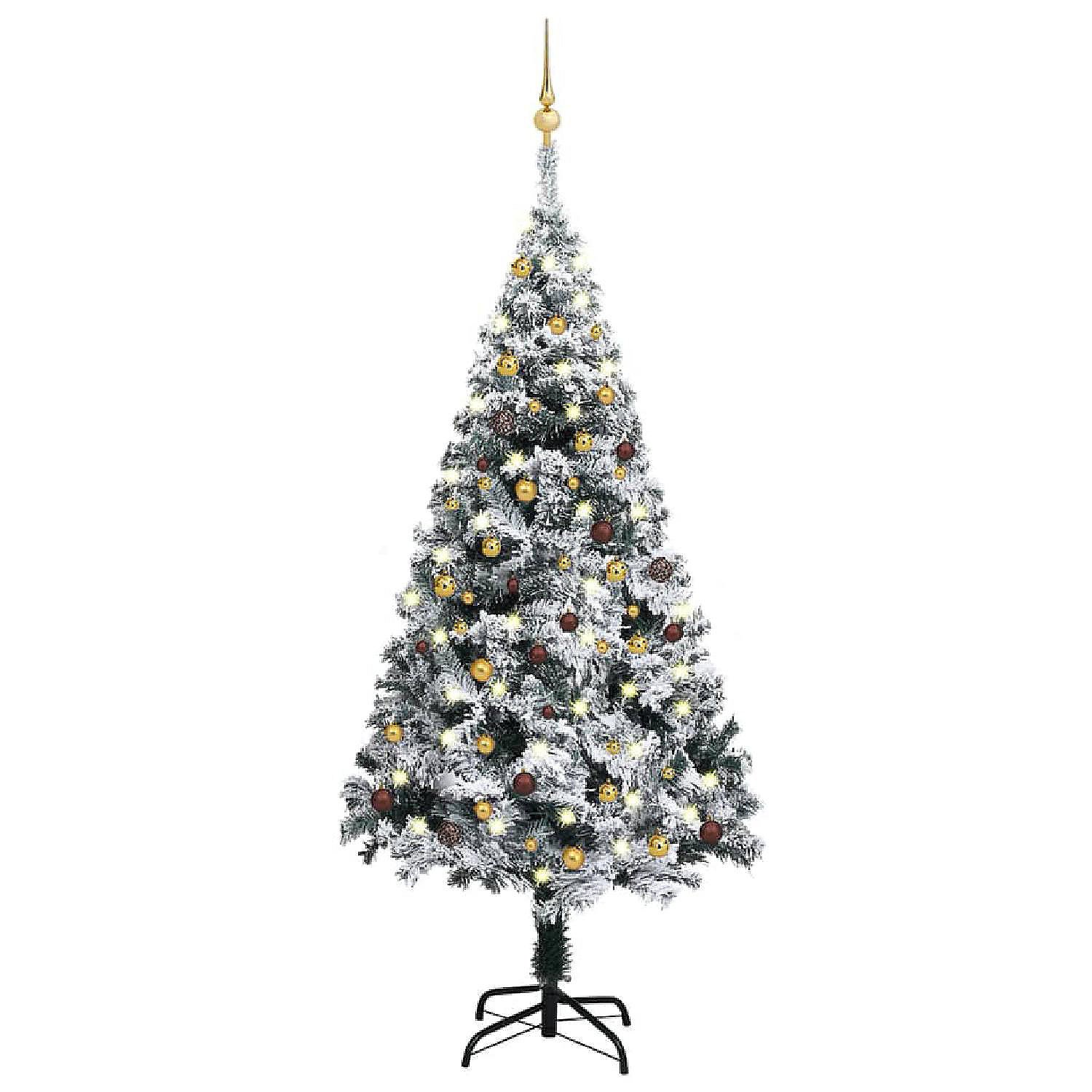 VidaXL 6' Green PVC Artificial Christmas Tree with LED Lights & 61pc