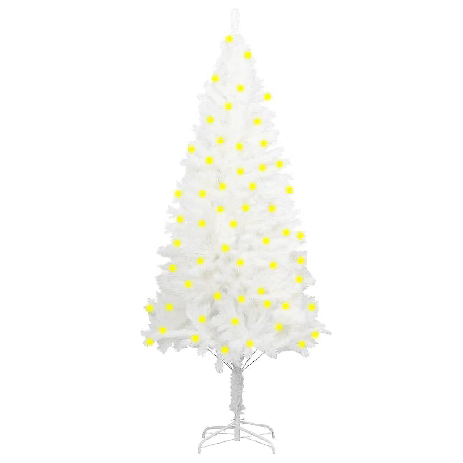 VidaXL 6' White Artificial Christmas Tree with LED Lights Oriental