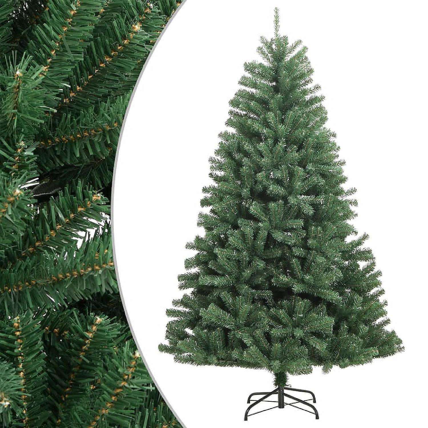 vidaXL Artificial Hinged Christmas Tree with Stand Green 70.9