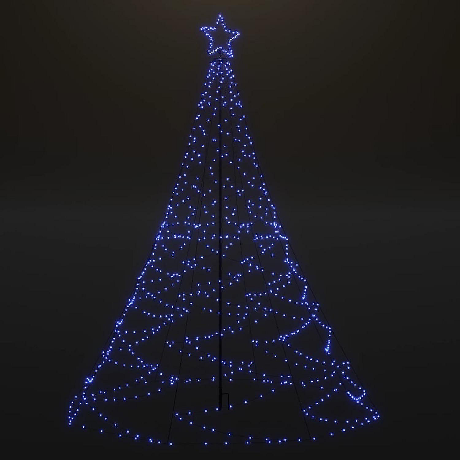 Christmas Tree Metal Post & 500pc Blue LED Light | Trading