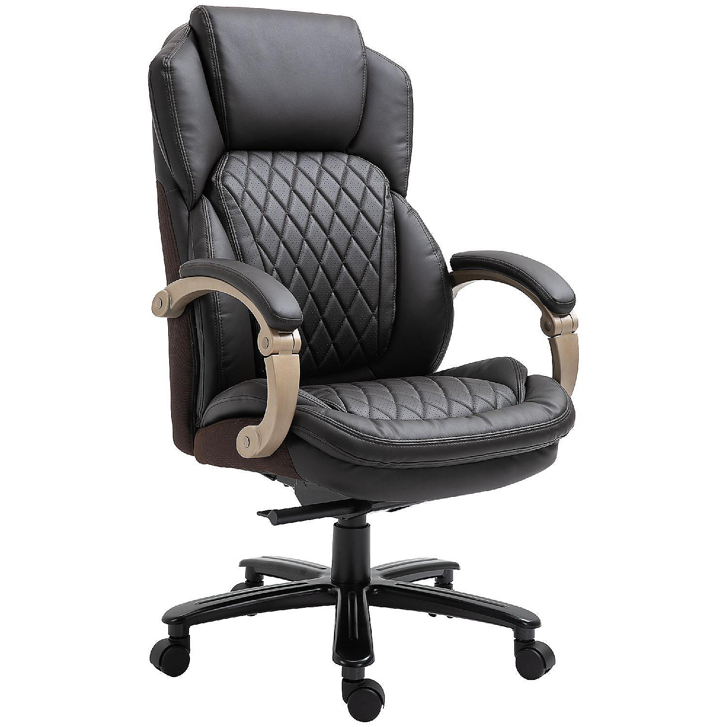 Vinsetto Big and Tall Executive Office Chair with Wide Seat Computer Desk  Chair with High Back Diamond Stitching Adjustable Height and Swivel Wheels  Brown | Oriental Trading
