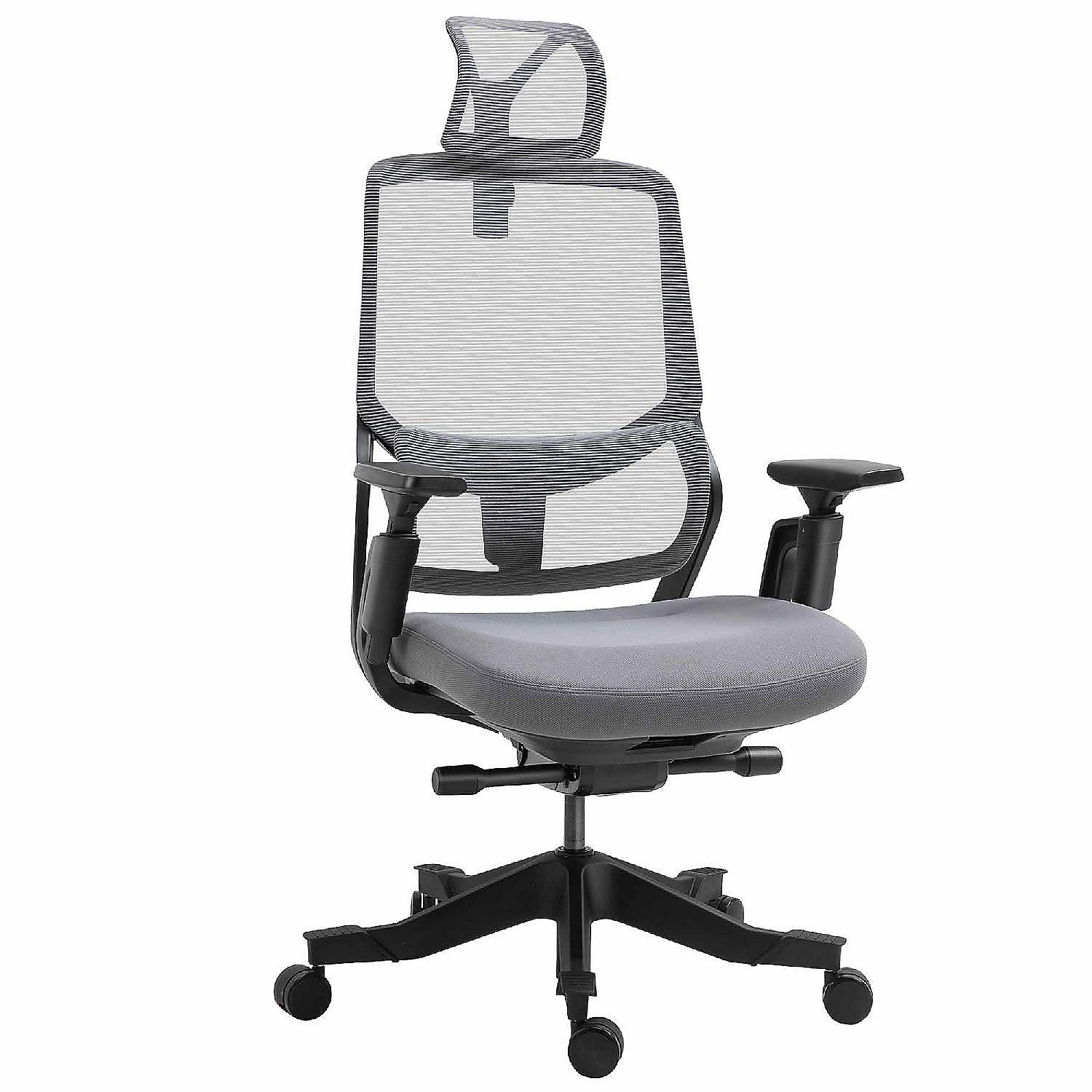 Notebook gereedschap Cordelia Vinsetto High Back Ergonomic Mesh Office Chair with Adjustable Height  Armrests Lumbar Support and Headrest Grey/Black | Oriental Trading