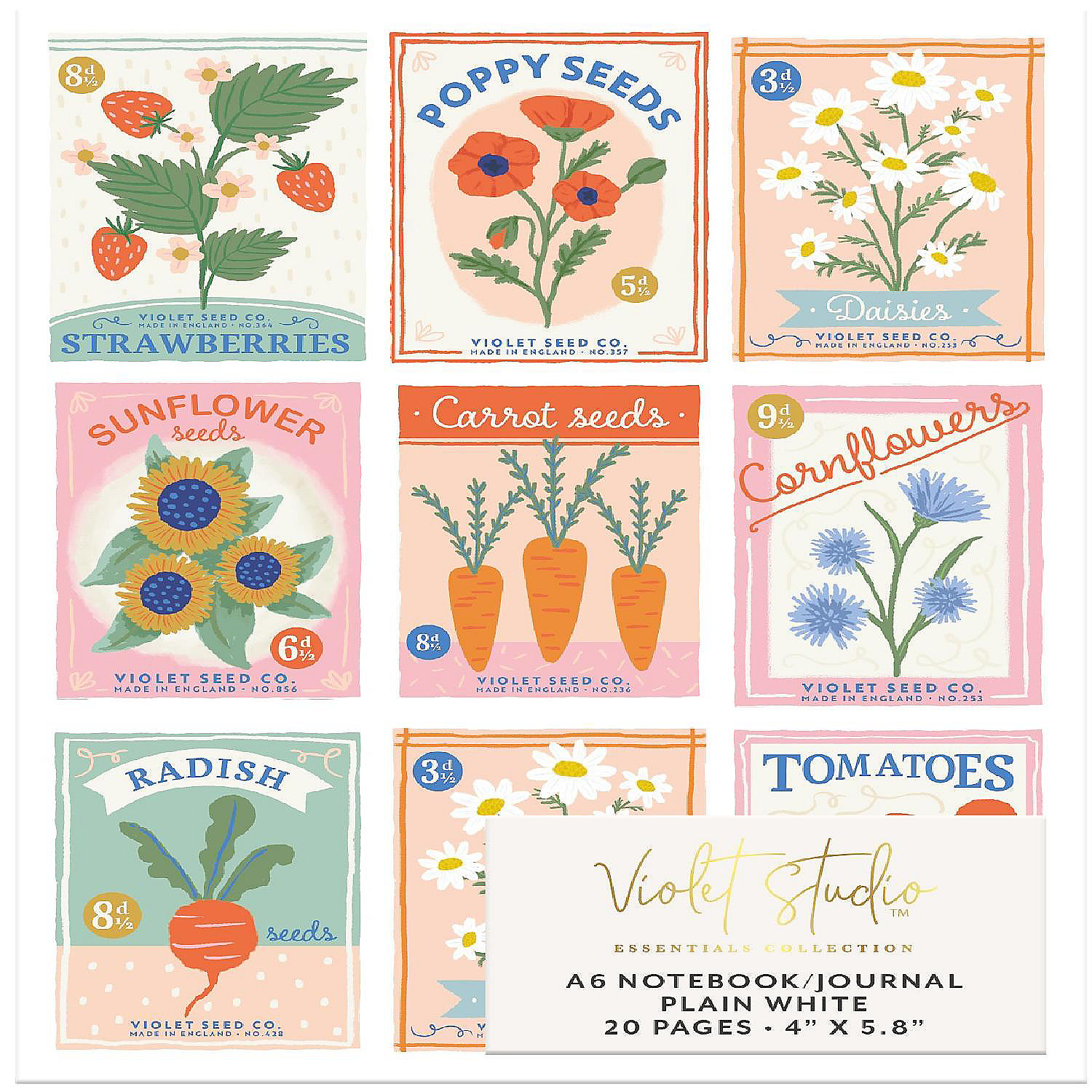 Violet Studio Mini NotebookGarden Party Oriental Trading
