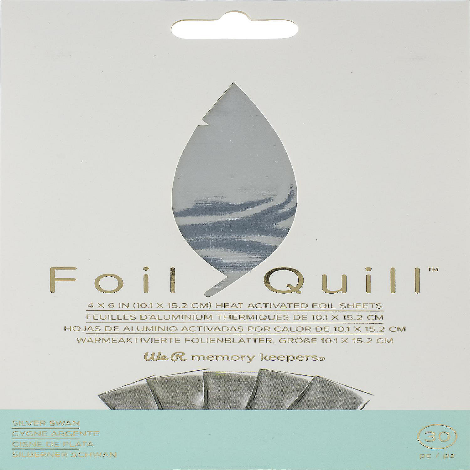We R Memory Keepers Foil Quill Foil Sheets 4"X6" 30/PkgSilver Swan