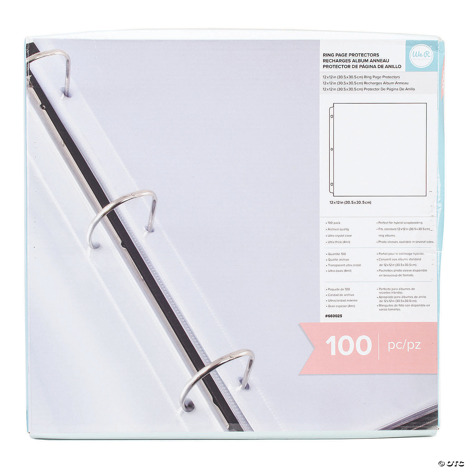50-Pack 12 by 12-Inch We R Memory Keepers Ring Page Protectors