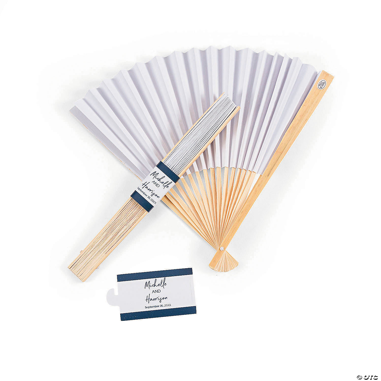 Wedding Folding Hand Fans With Personalized Wraps