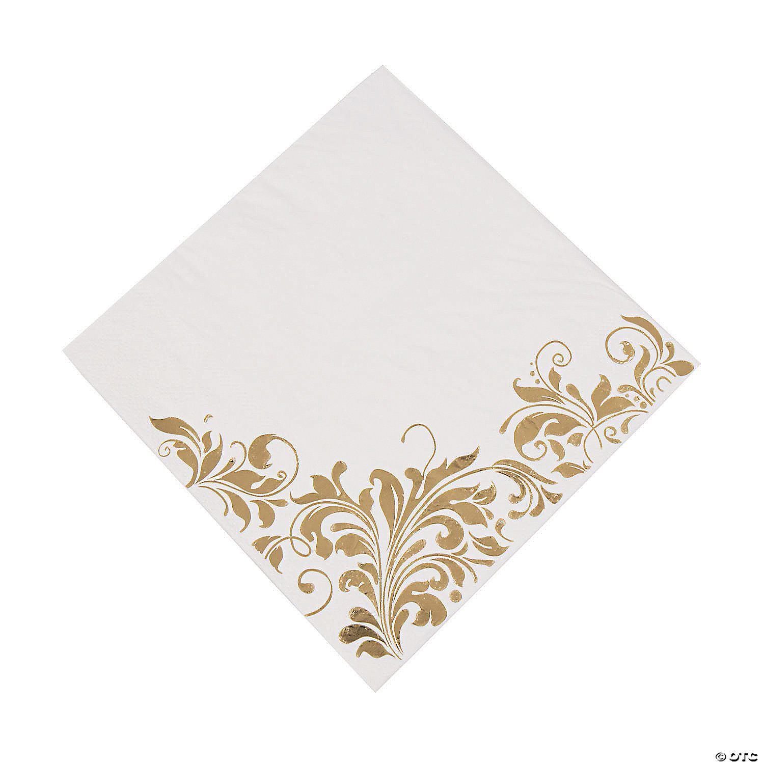 16 x Luxury White & Rose Gold Mandala Foil Metallic Paper Beverage Canape Napkin