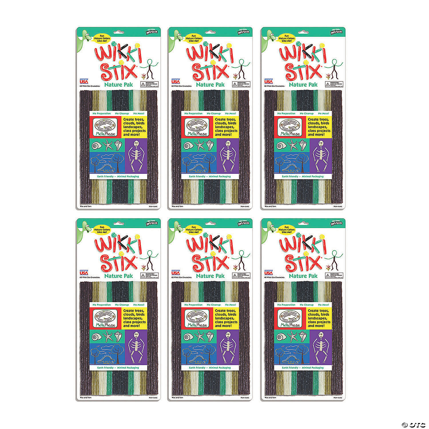 Wikki Stix® Nature Colors Pak, 48 Per Pack, 6 Packs