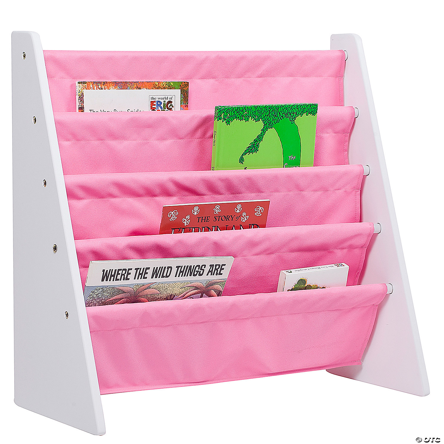 Wildkin Sling Book Shelf - White with Pink | Oriental Trading