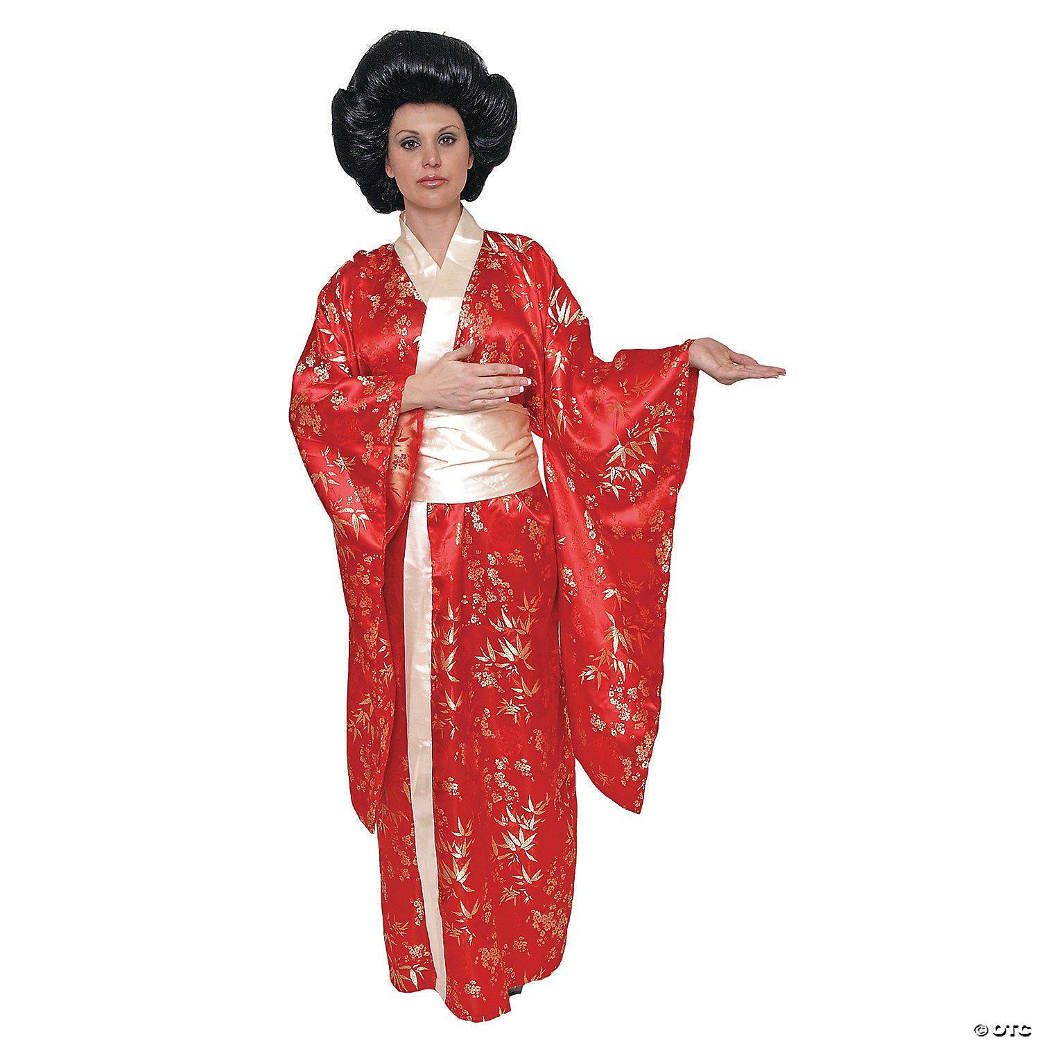 red kimono outfit