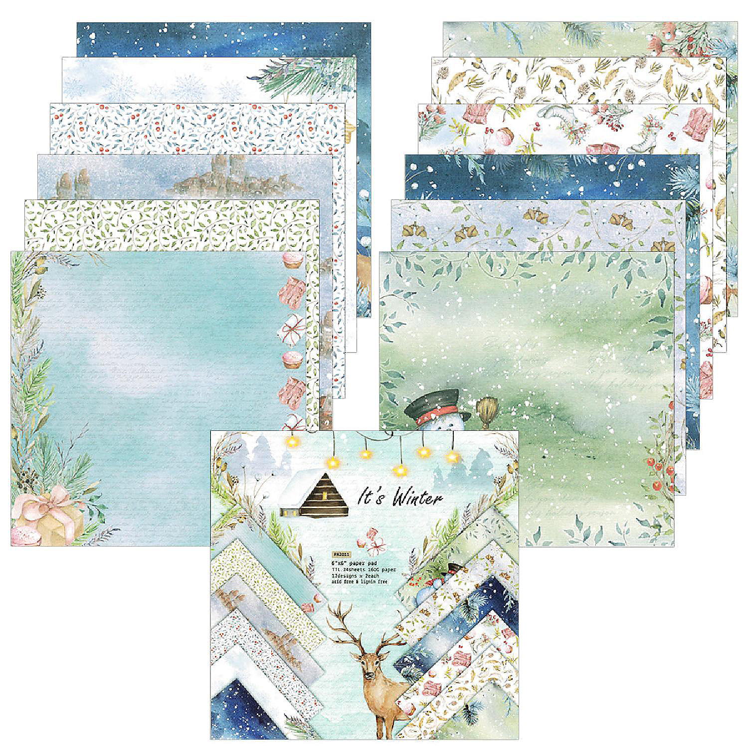 Wrapables 6X6 Decorative SingleSided Scrapbook Paper For Arts & Crafts