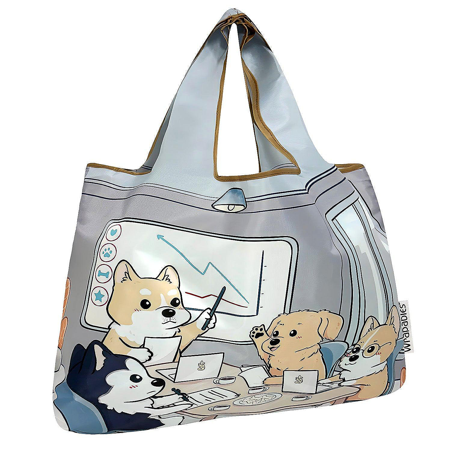 Wrapables Large Nylon Reusable Shopping Bag, Dogs Rule Oriental Trading
