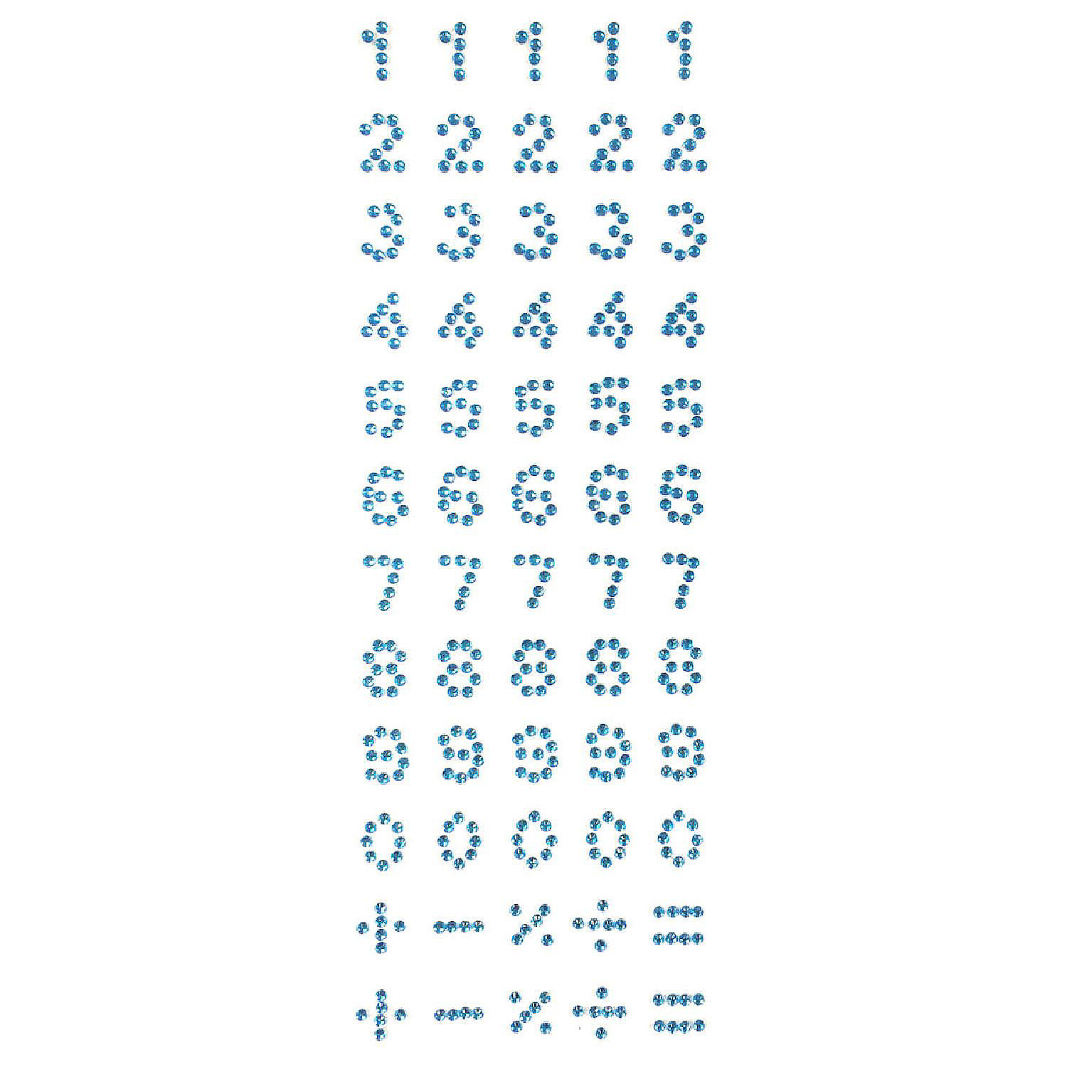 Wrapables Numbers Adhesive Rhinestones, Blue Oriental Trading