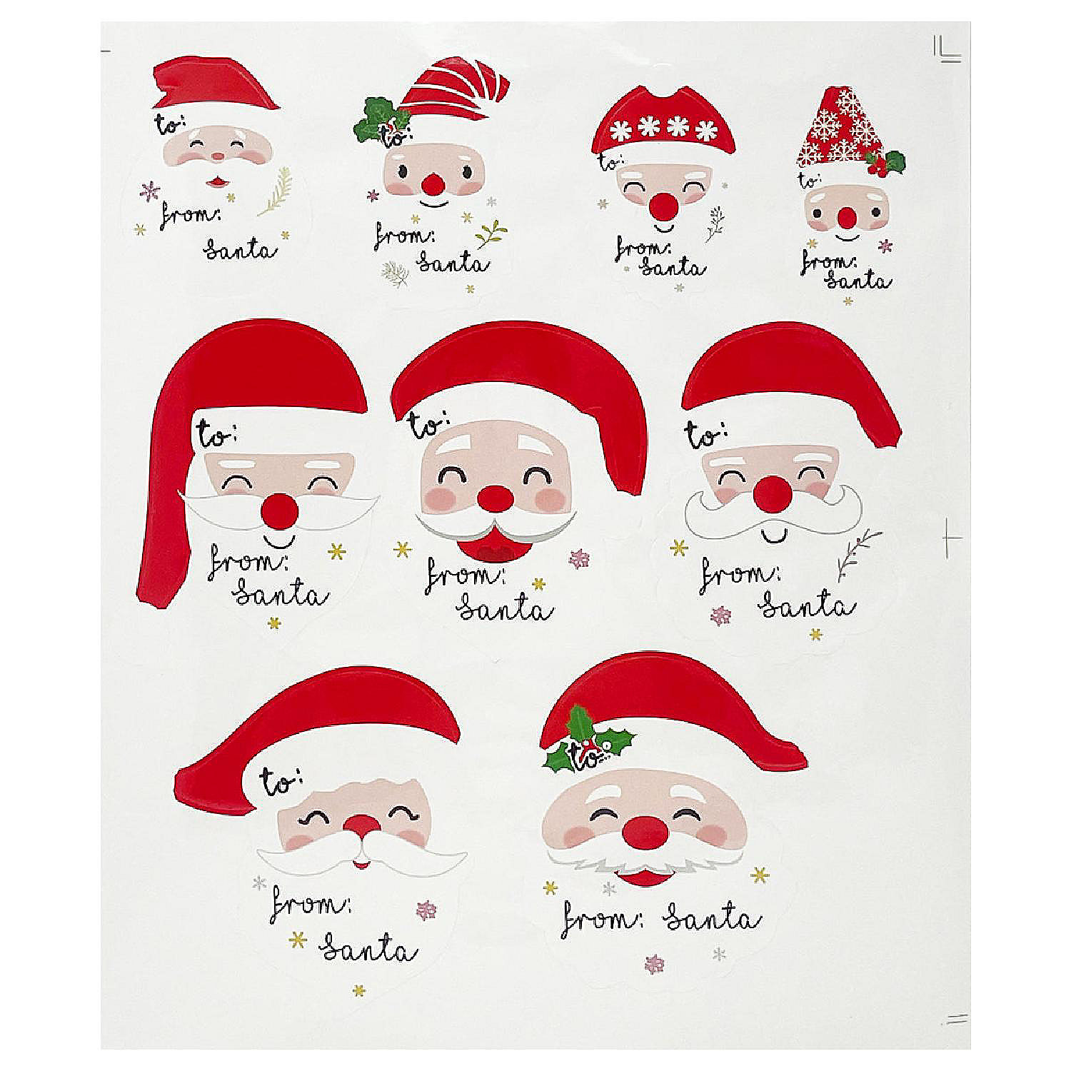 Wrapables Santa Claus Sticker Labels, Christmas Holiday Name Tags ...