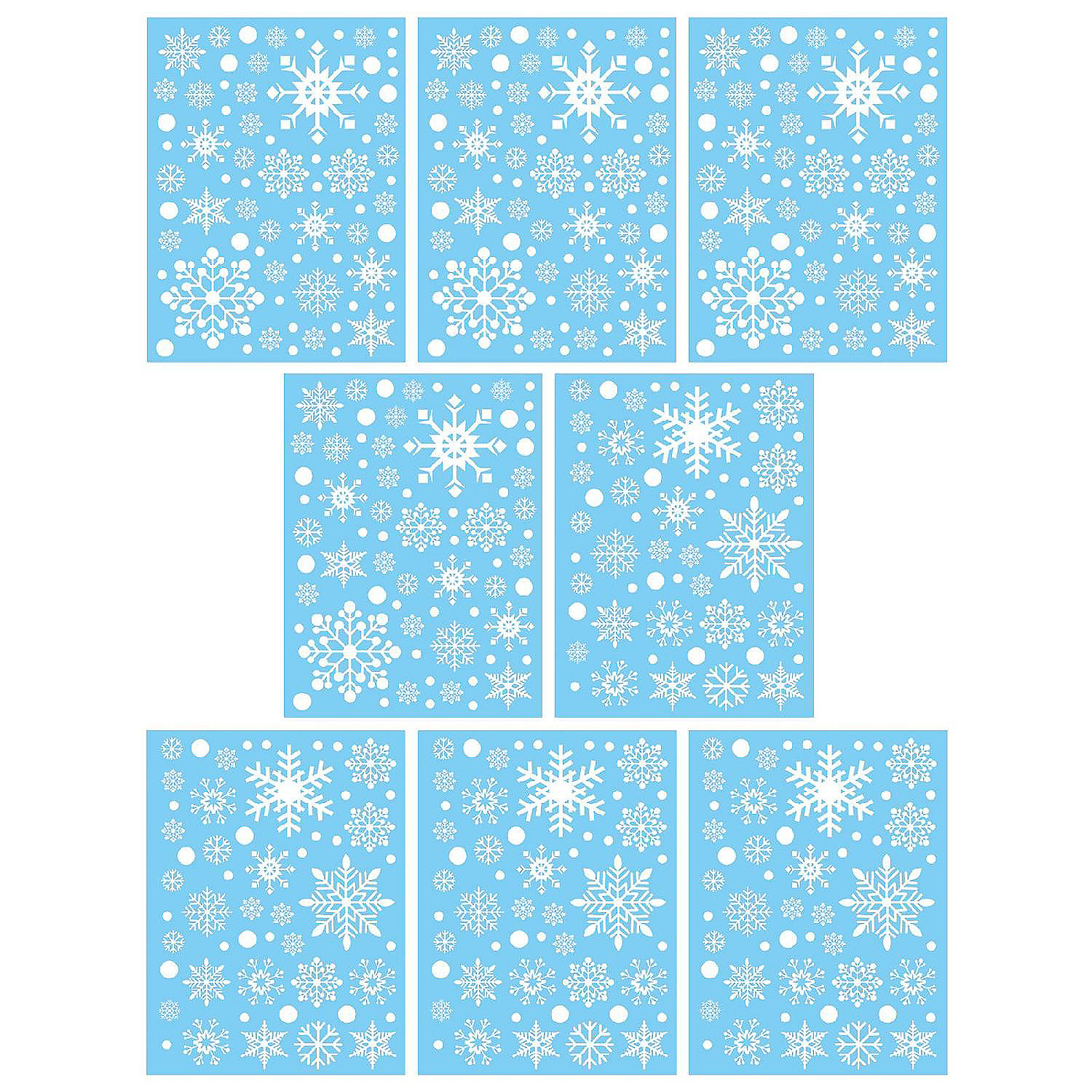 Wrapables Snowflake Christmas Winter Window Decal Stickers, 8Pc Festive