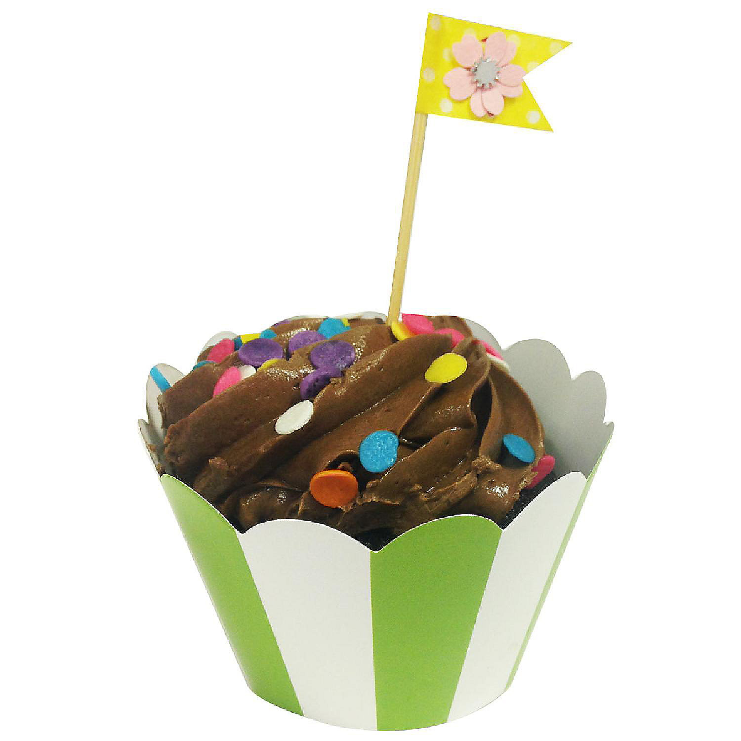 Wrapables Standard Size Striped Cupcake Wrappers (Set Of 20), Green