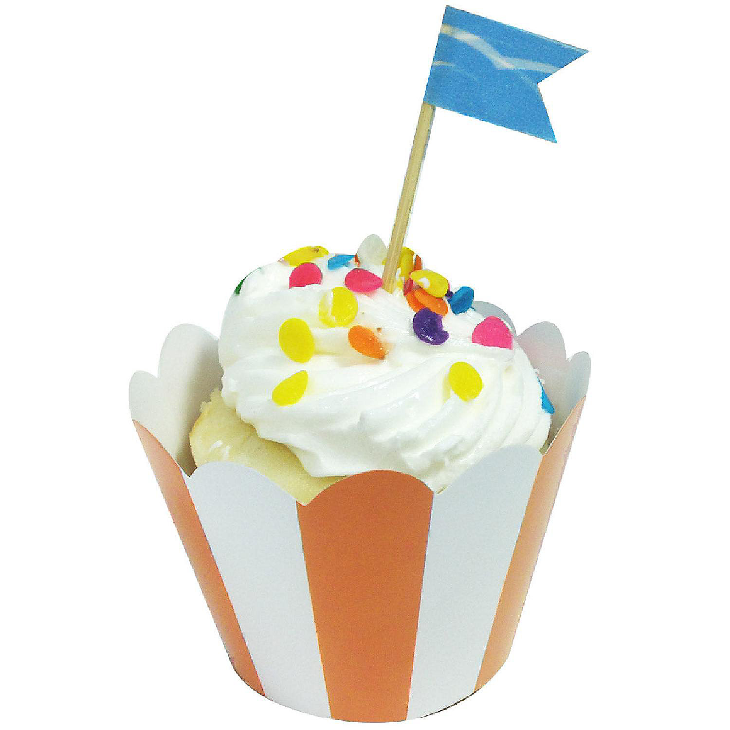 Wrapables Standard Size Striped Cupcake Wrappers (Set Of 60), Orange