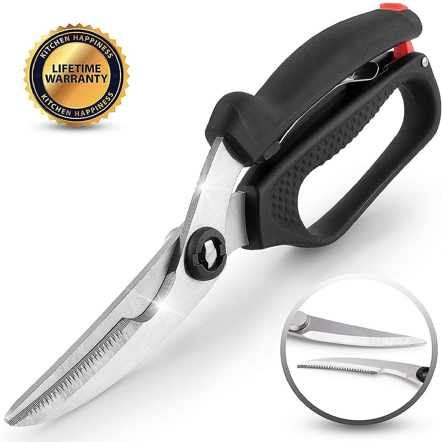 Zulay Kitchen Spring-Loaded Poultry Shears - Premium Heavy Duty Chicken ...
