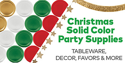 Christmas Solid Color Party Supplies - Tableware, Decor & More