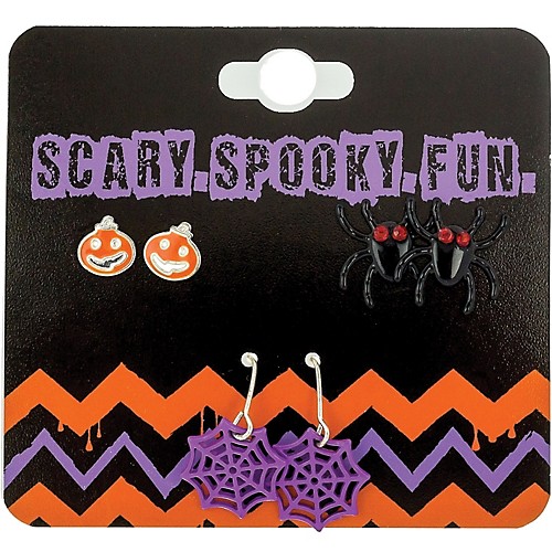 Featured Image for Spider, Pumpkin & Web Earrings