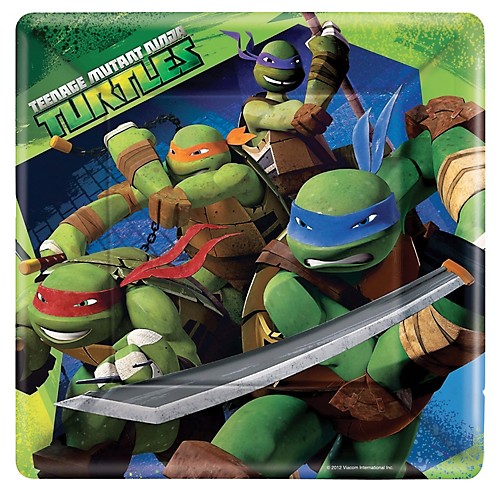 Featured Image for 9″ Ninja Turtles Square Plates – Pack of 8