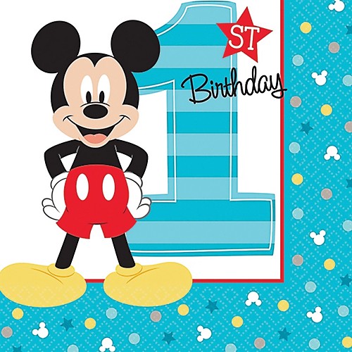 Featured Image for 5″ Mickey 1st Bev Napkins – Pack of 16