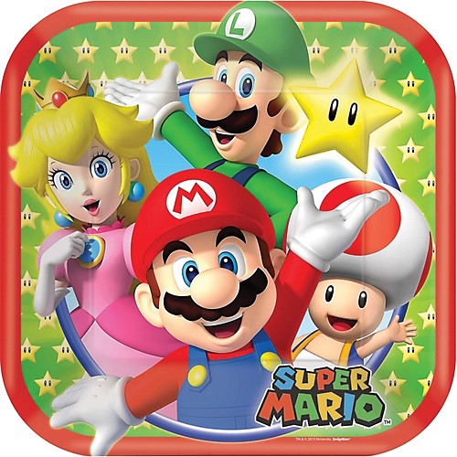 Featured Image for 7″ Super Mario Square Plates – Pack of 8