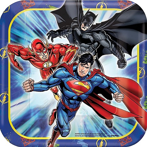 Featured Image for 7″ Justice League Square Plates – Pack of 8