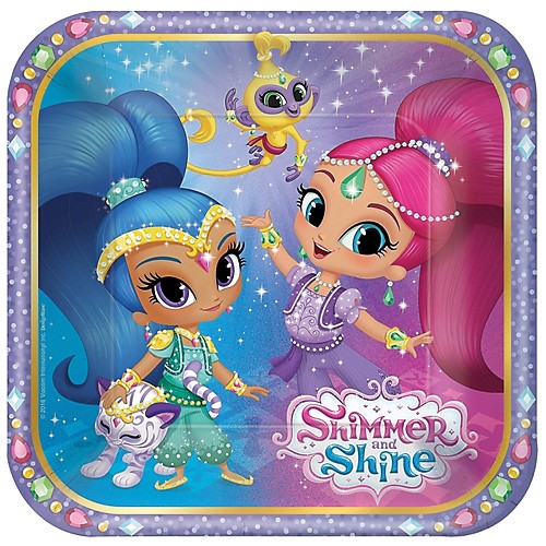 Featured Image for 7″ Shimmer Shine Square Plates – Pack of 8