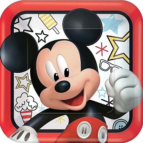 Featured Image for 9″ Disney Mickey Square Plates – Pack of 8