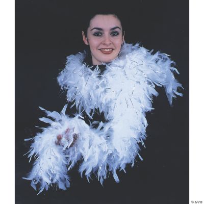 Skeleteen Feather Boa Costume Accessory - 1920's White Boa with Feathers -  1 Piece 