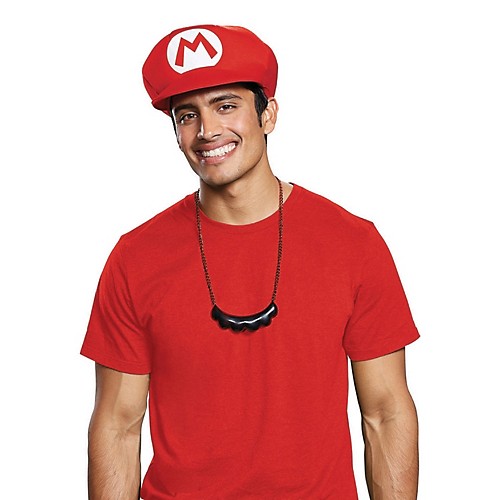 Featured Image for New Mario Hat & Mustache Necklace – Adult