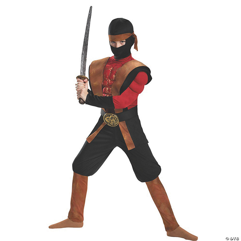 Ninja Boy Warrior Deluxe Muscle Toddler Child Costume 
