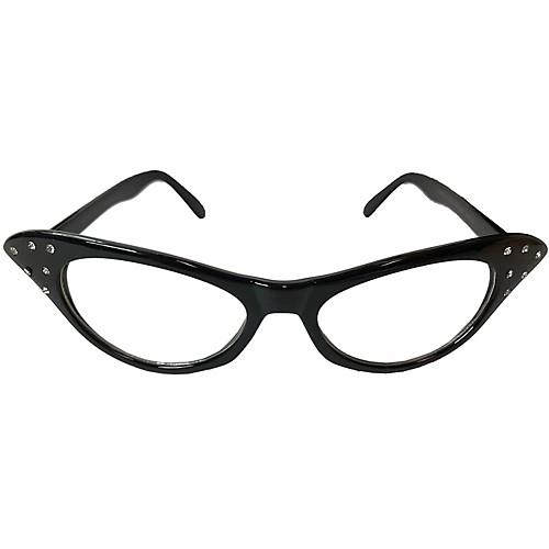 Featured Image for GLASSES 50’S RHINESTONE BLACK FRAME, CLEAR LENS