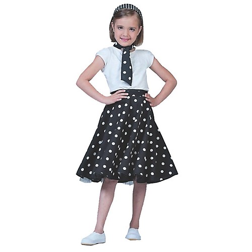 Featured Image for Sock Hop Skirt Child Black White