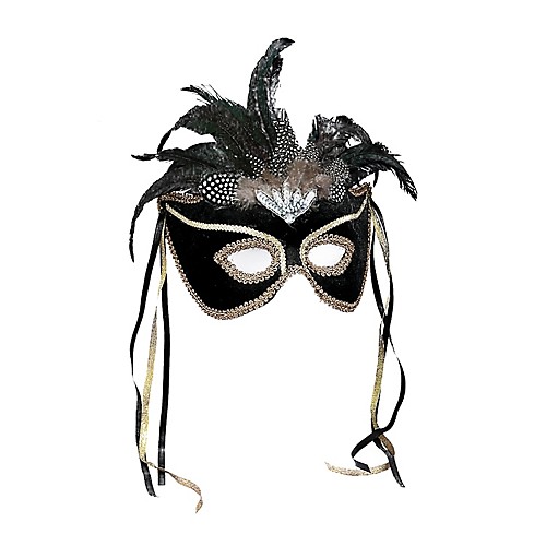 Featured Image for Women’s Black & Gold Venetian Mask