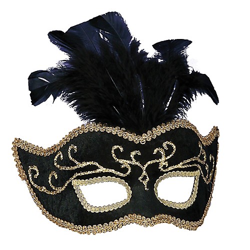 Featured Image for Women’s Black Half Mask with Gold Trim