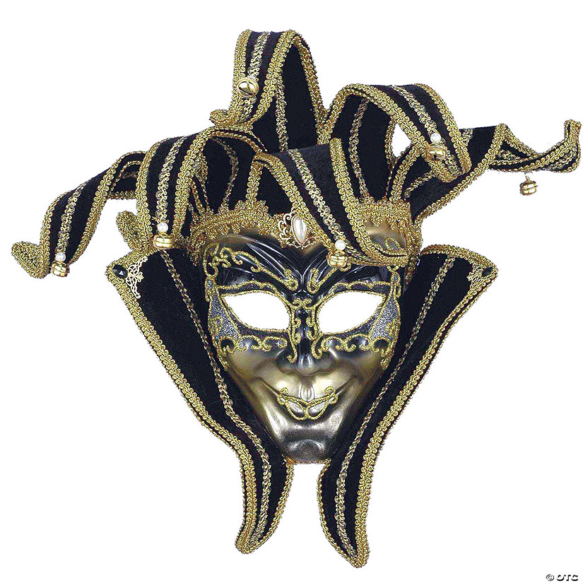 FABULUOS Venetian Jester Full Costume Mask Mardi Gras Masquerade Halloween 