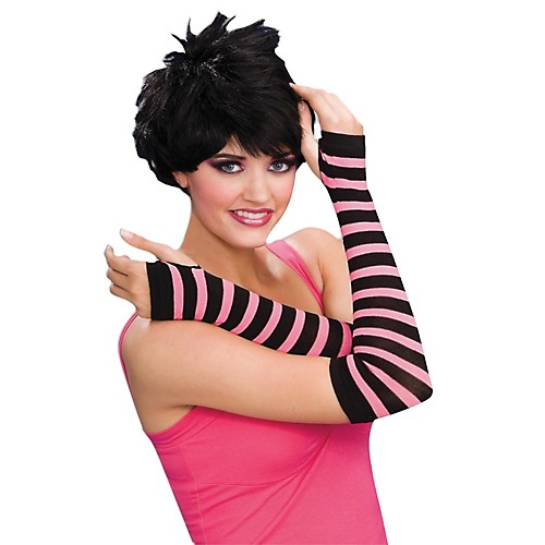 Featured Image for Gloves Striped Black & Pink