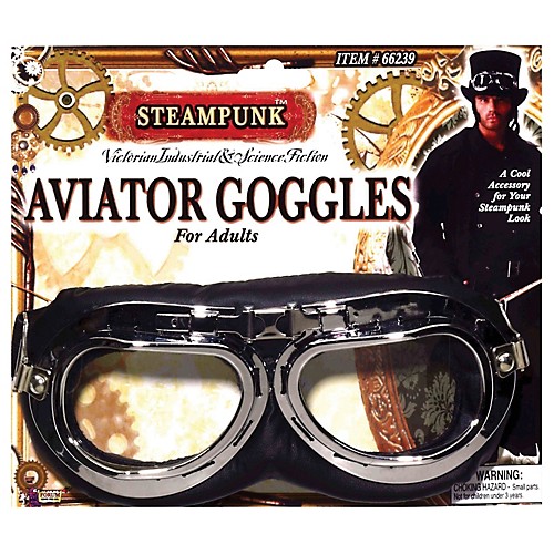 Featured Image for Steampunk Aviator Goggles-Black
